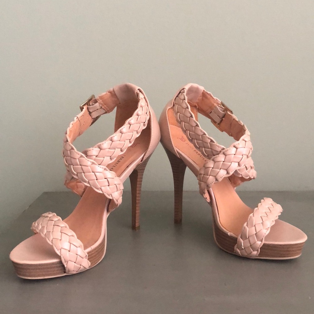 Tan strapped heels